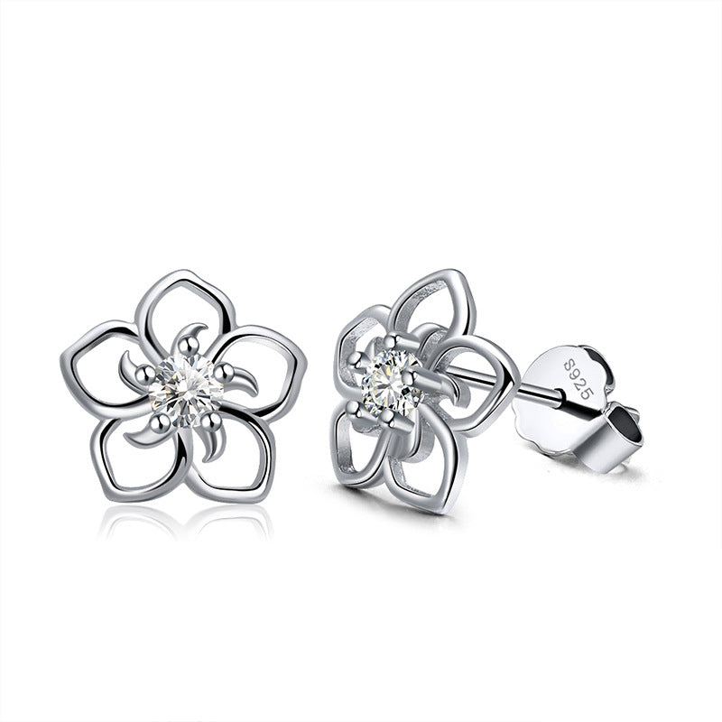 Fashionable Women's Earrings with Clover and Hibiscus Design