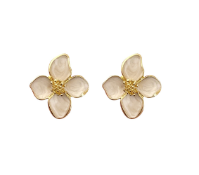Hibiscus Flower Earrings - S925 Silver Studs (One Pair)