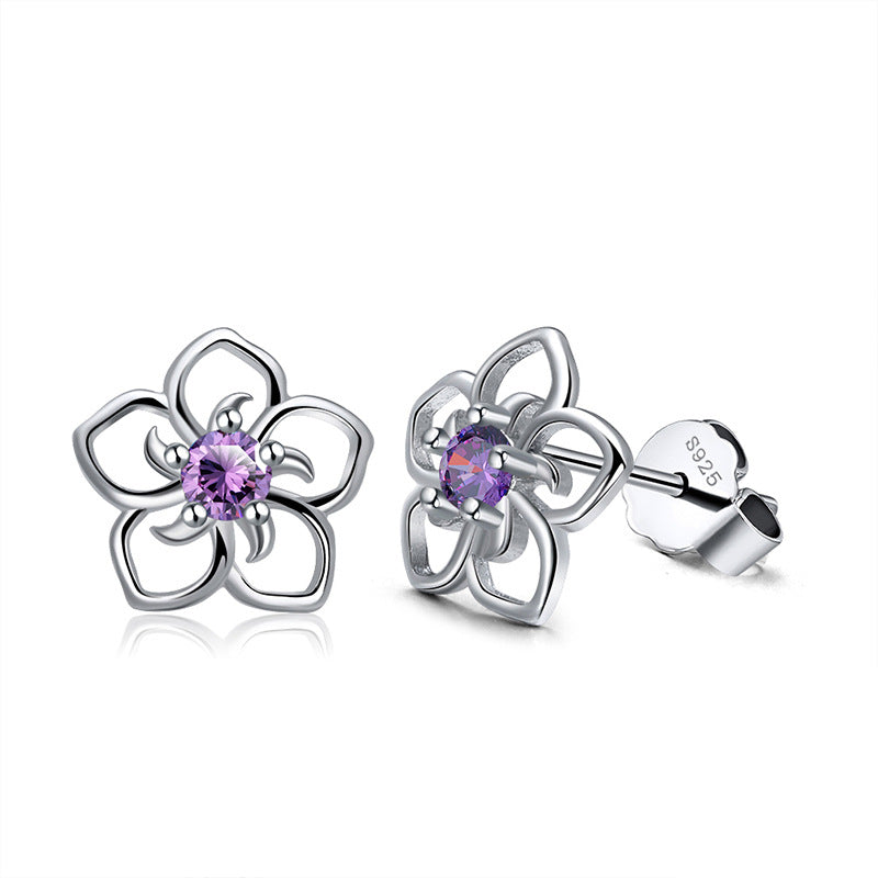 Fashionable Women's Earrings with Clover and Hibiscus Design